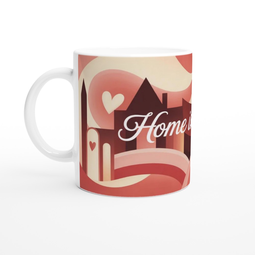Home Is With You – Romantic Hearts & Houses Mug — view 10
