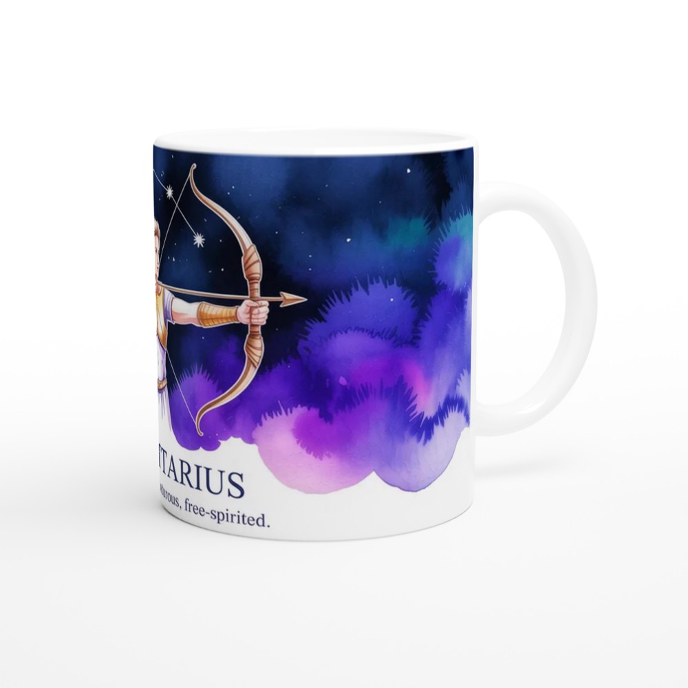 Sagittarius Mug | Zodiac Archer Astrology Gift | Birthday Present for Best Friend | Watercolor Constellation Mug — view 12