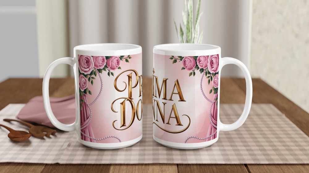 Phantom of the Opera Mug | Carlotta's Dressing Room Design | Musical Theatre Gift for Her | West End Show Present — view 2