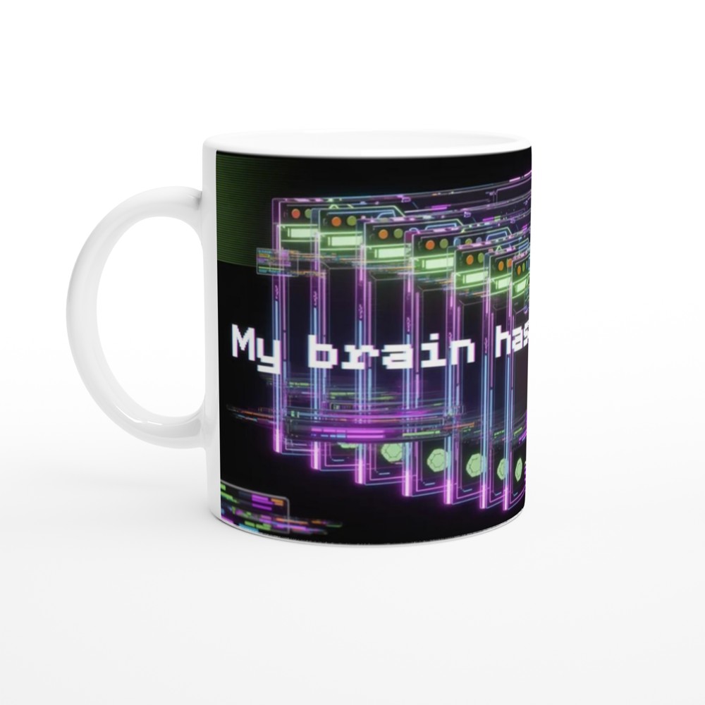My Brain Has 400 Tabs Open - Cyberpunk Neon Mug — view 10