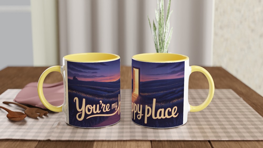 You're My Happy Place Mug | Romantic Anniversary Gift | Cute Valentine's Present for Her or Him | Best Friend Positivity Mug — view 8