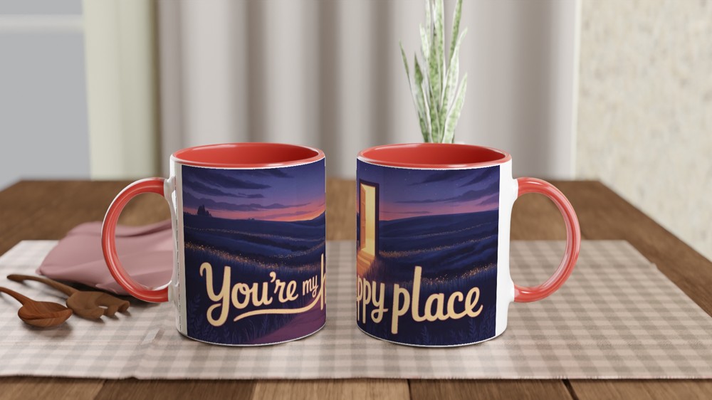 You're My Happy Place Mug | Romantic Anniversary Gift | Cute Valentine's Present for Her or Him | Best Friend Positivity Mug — view 7