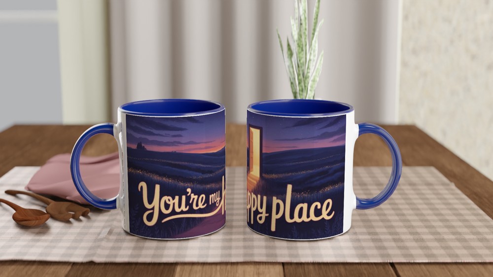 You're My Happy Place Mug | Romantic Anniversary Gift | Cute Valentine's Present for Her or Him | Best Friend Positivity Mug — view 4