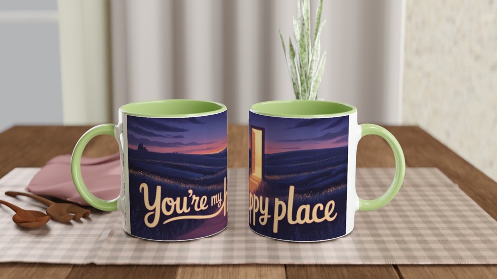 You're My Happy Place Mug | Romantic Anniversary Gift | Cute Valentine's Present for Her or Him | Best Friend Positivity Mug — view 5