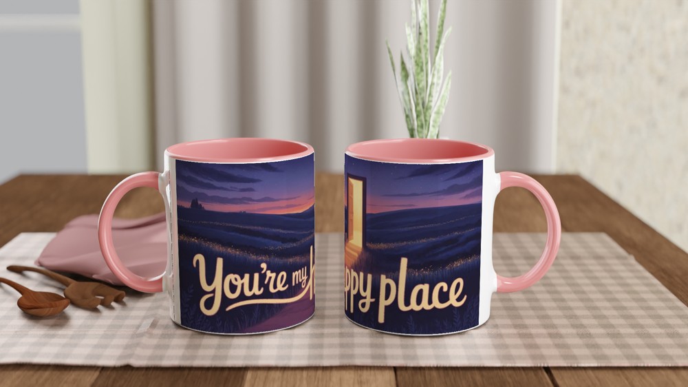 You're My Happy Place Mug | Romantic Anniversary Gift | Cute Valentine's Present for Her or Him | Best Friend Positivity Mug — view 6