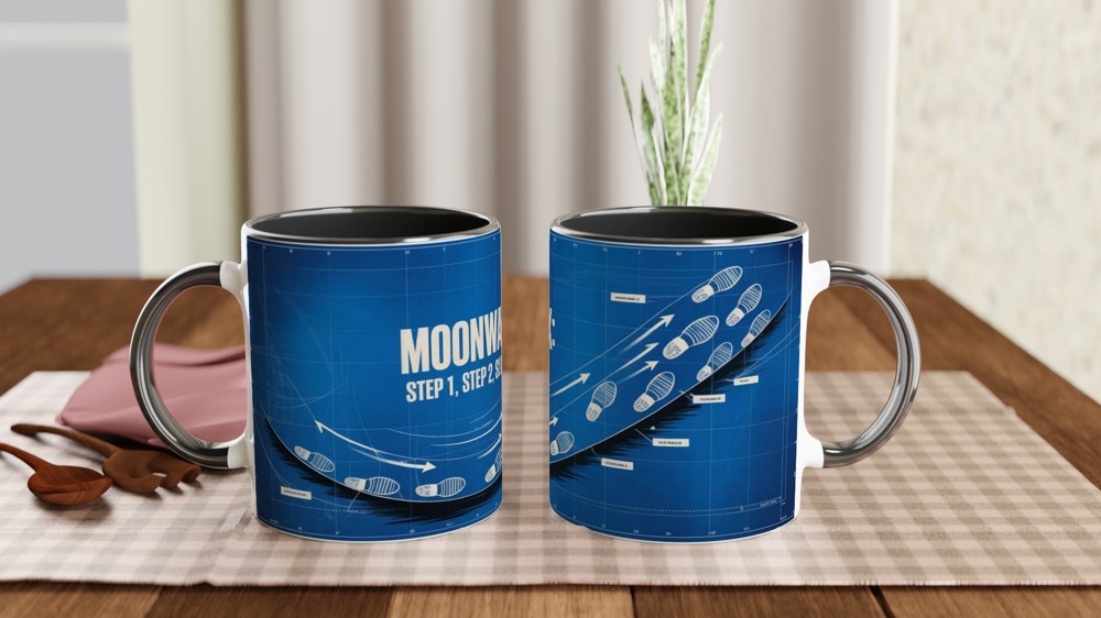 Moonwalk Dance Steps Blueprint Mug — view 9