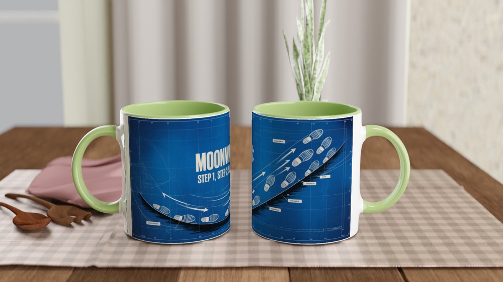 Moonwalk Dance Steps Blueprint Mug — view 5