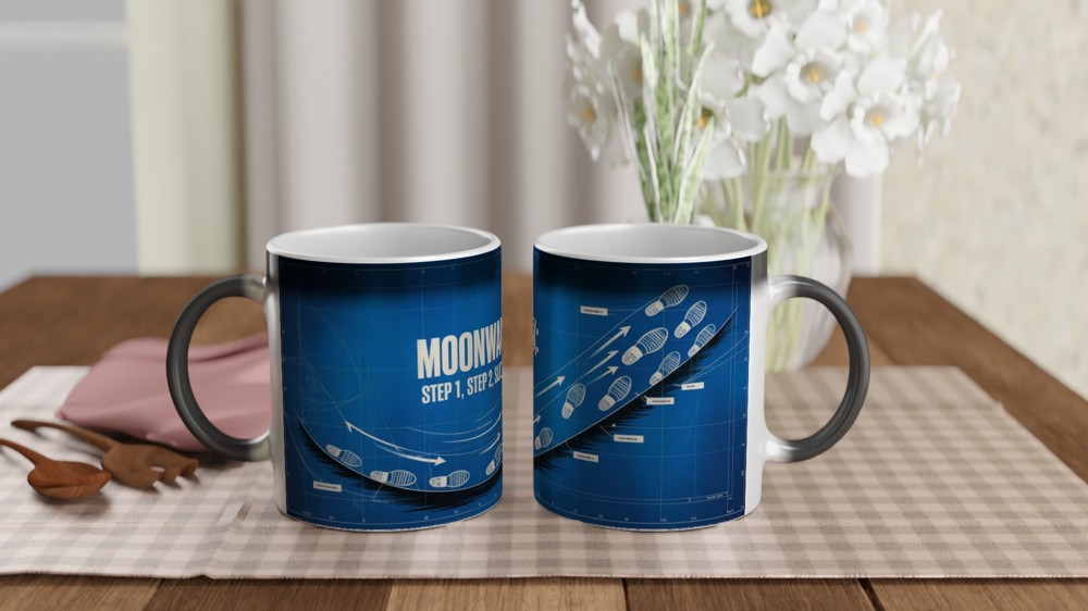Moonwalk Dance Steps Blueprint Mug — view 3