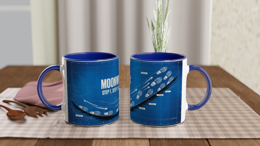 Moonwalk Dance Steps Blueprint Mug — view 4