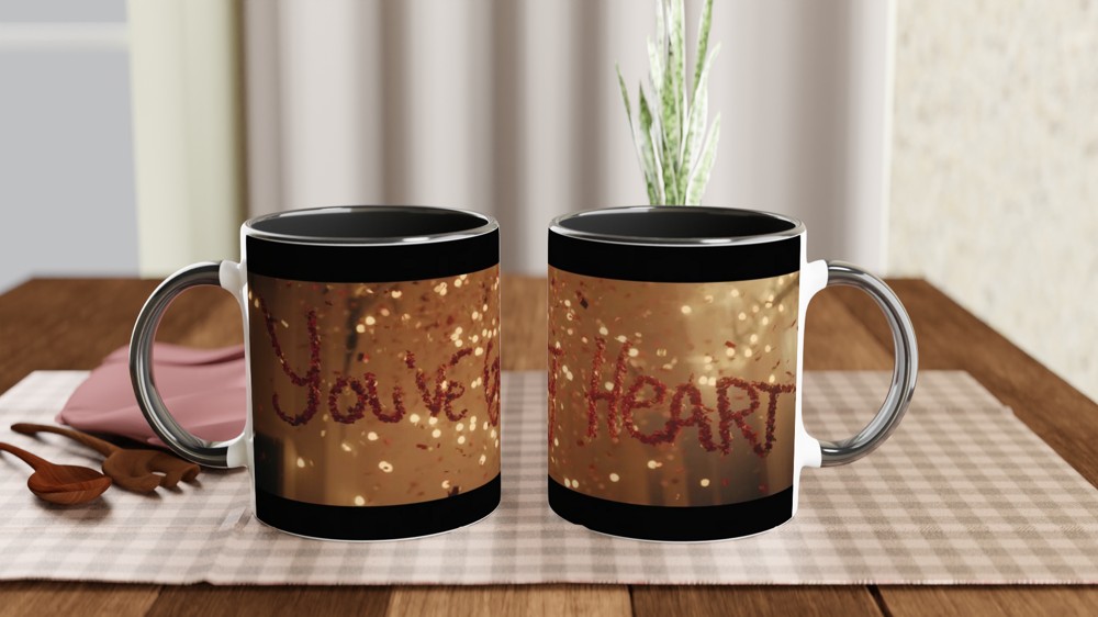 You've Got Heart - Inspirational Red Glitter Confetti Mug — view 9