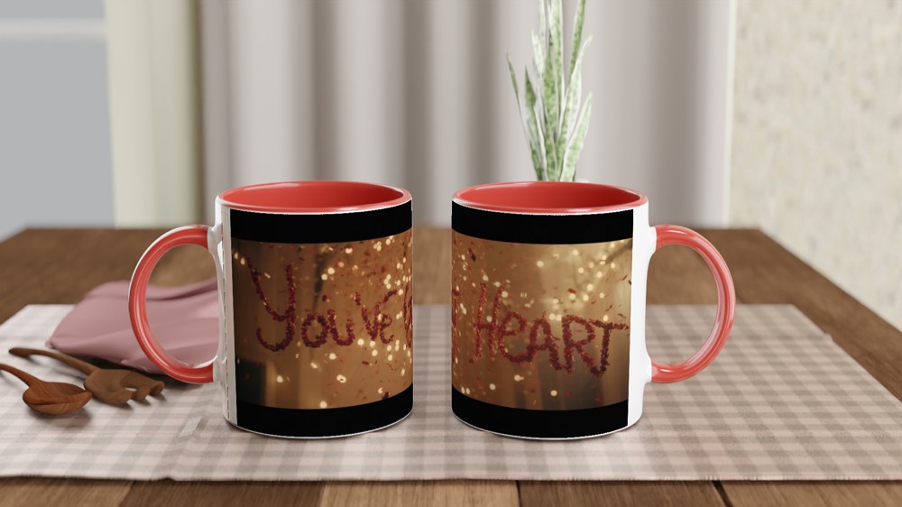 You've Got Heart - Inspirational Red Glitter Confetti Mug — view 7