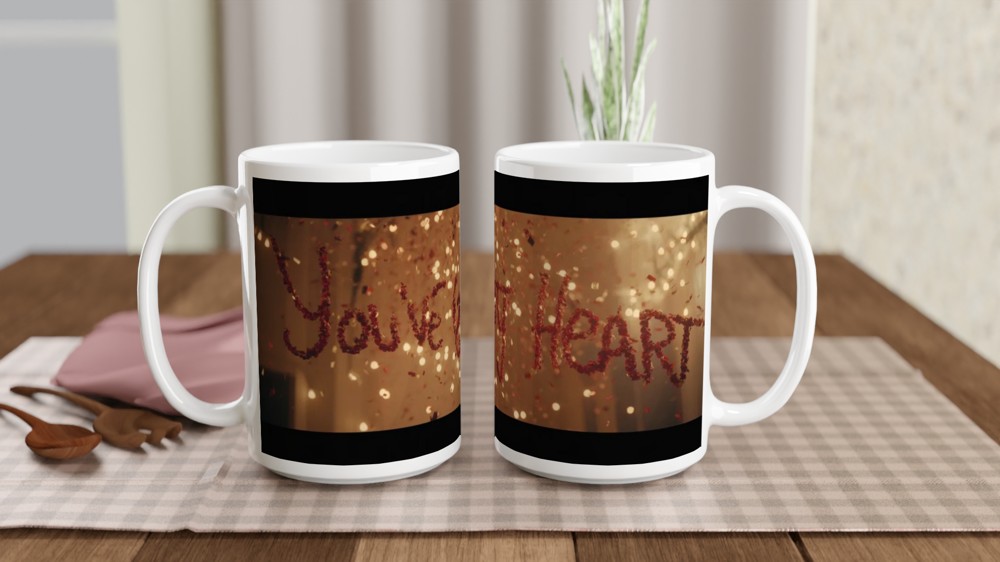 You've Got Heart - Inspirational Red Glitter Confetti Mug — view 2