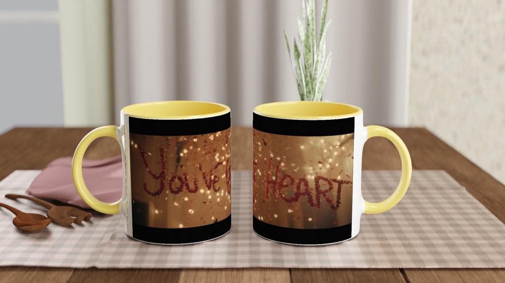You've Got Heart - Inspirational Red Glitter Confetti Mug — view 8