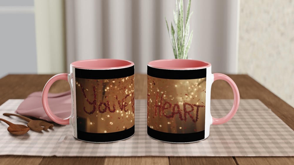 You've Got Heart - Inspirational Red Glitter Confetti Mug — view 6
