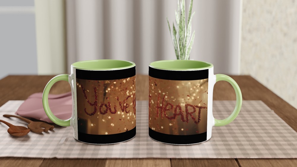 You've Got Heart - Inspirational Red Glitter Confetti Mug — view 5
