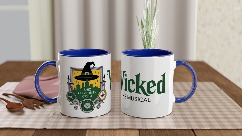 Shiz University Mug | Wicked Musical Theatre Gift | Emerald Green Crest Present | Gift for Theatre Lovers — view 4