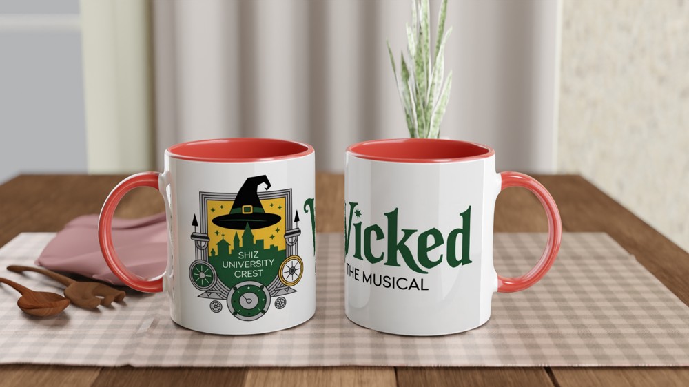 Shiz University Mug | Wicked Musical Theatre Gift | Emerald Green Crest Present | Gift for Theatre Lovers — view 7