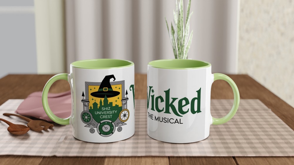 Shiz University Mug | Wicked Musical Theatre Gift | Emerald Green Crest Present | Gift for Theatre Lovers — view 5