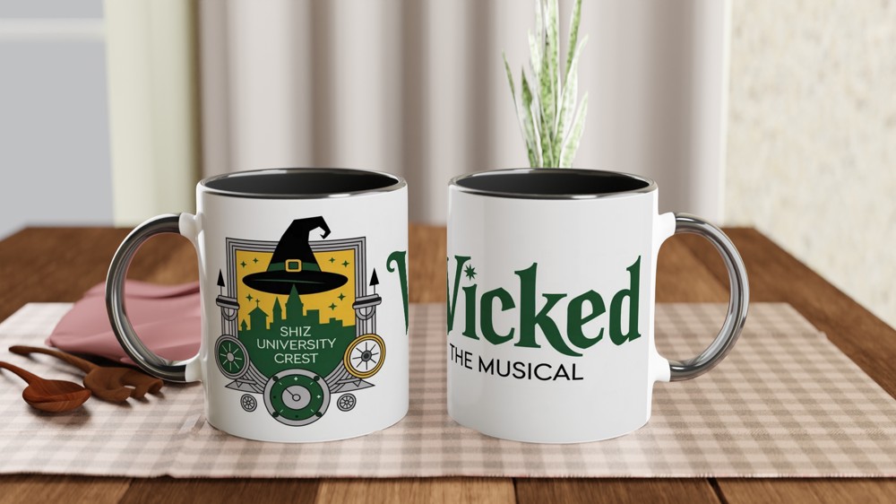 Shiz University Mug | Wicked Musical Theatre Gift | Emerald Green Crest Present | Gift for Theatre Lovers — view 9
