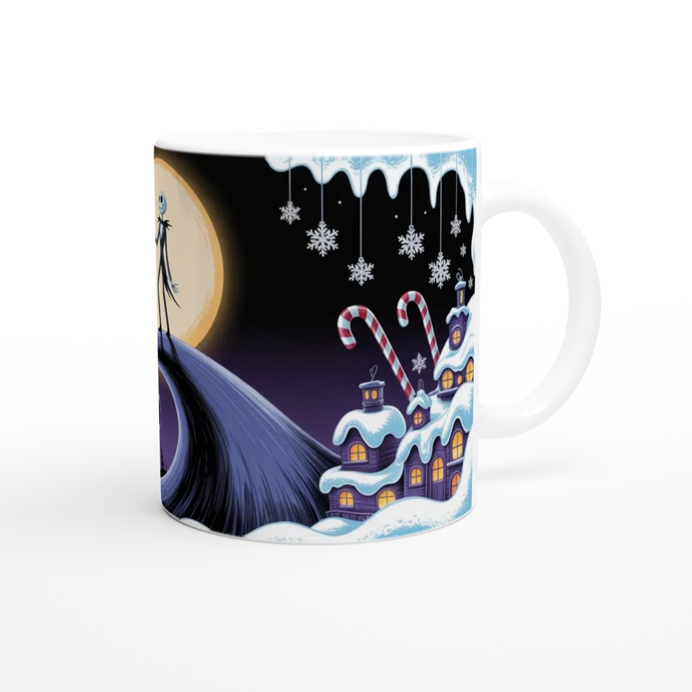 Nightmare Before Christmas Mug | Jack Skellington Spiral Hill Design | Gothic Halloween Gift | Christmas Town Present for Him or Her — view 12