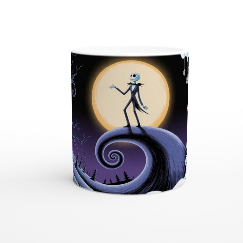 Nightmare Before Christmas Mug | Jack Skellington Spiral Hill Design | Gothic Halloween Gift | Christmas Town Present for Him or Her — view 11