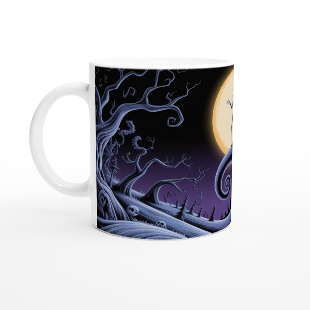 Nightmare Before Christmas Mug | Jack Skellington Spiral Hill Design | Gothic Halloween Gift | Christmas Town Present for Him or Her — view 10