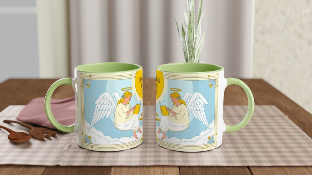 The Original Book Club Angels Reading Mug — view 5