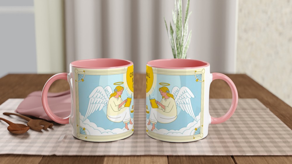 The Original Book Club Angels Reading Mug — view 6