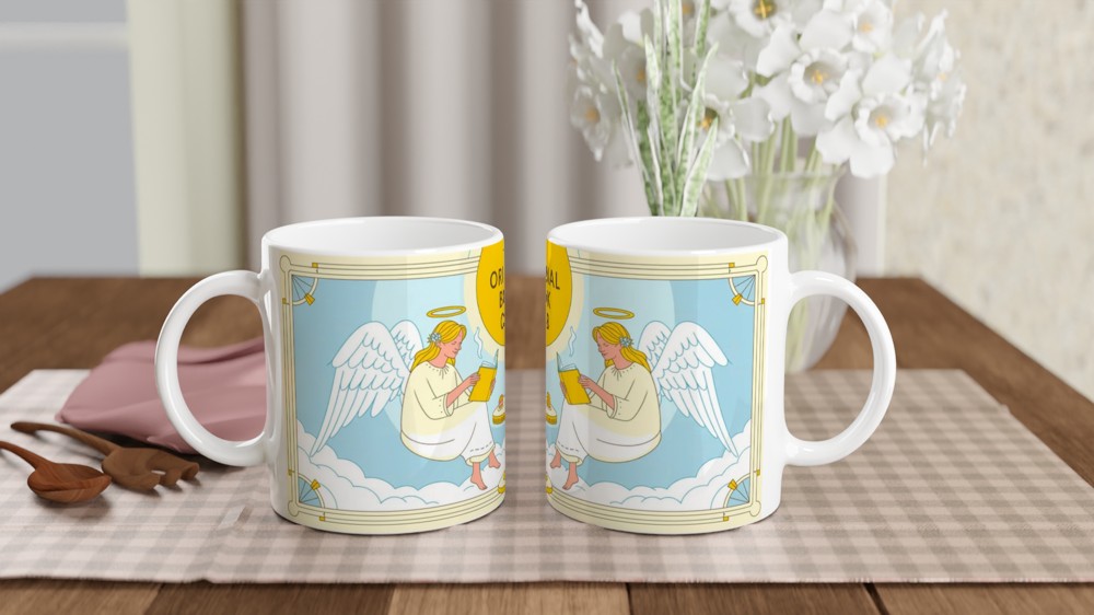 The Original Book Club Angels Reading Mug