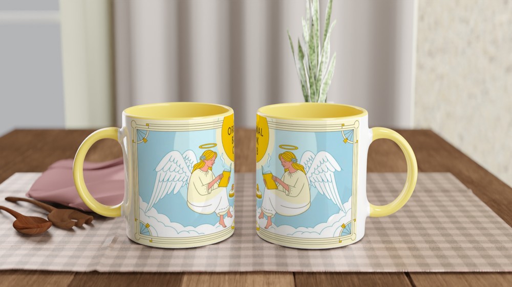 The Original Book Club Angels Reading Mug — view 8