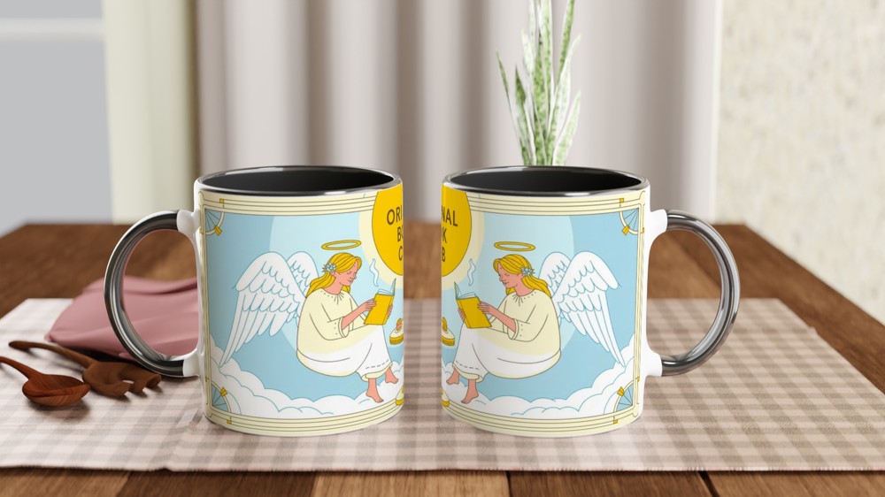 The Original Book Club Angels Reading Mug — view 9
