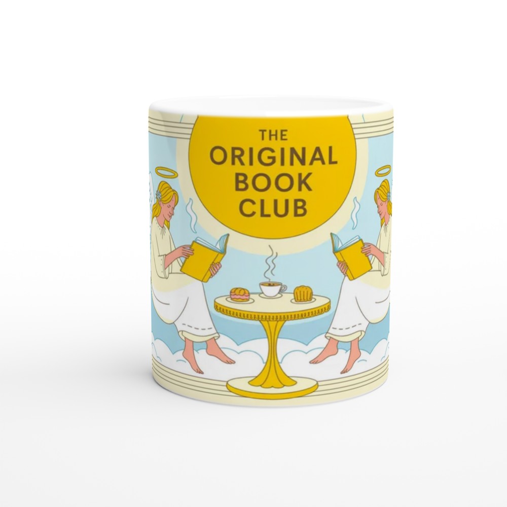 The Original Book Club Angels Reading Mug — view 11