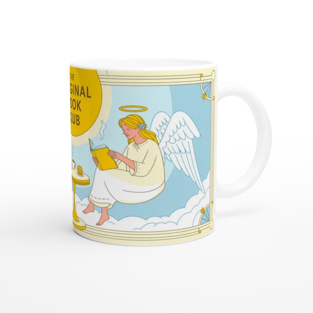 The Original Book Club Angels Reading Mug — view 12