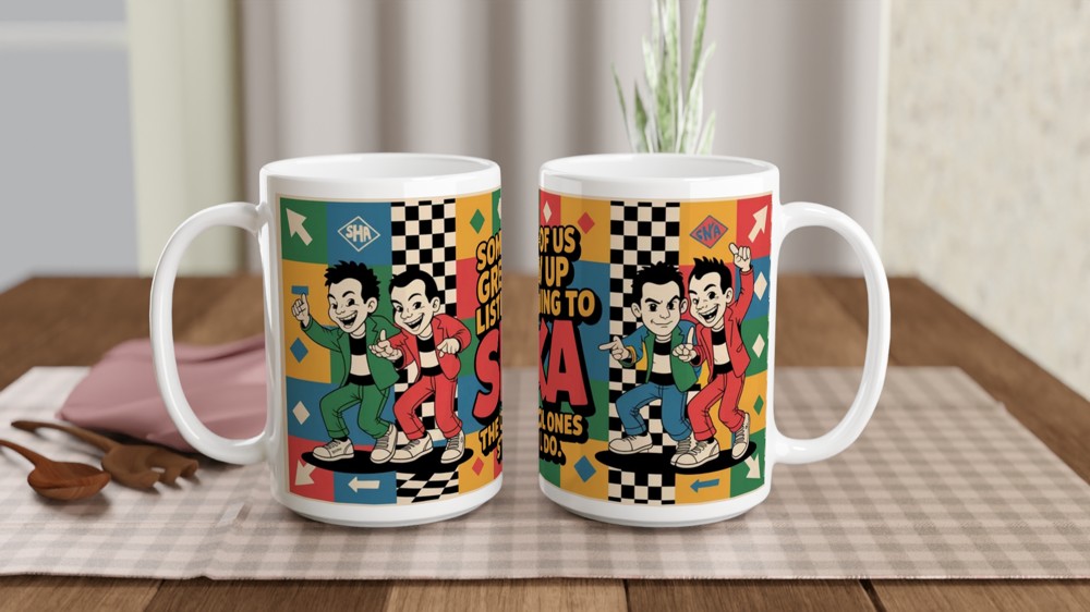 Ska Music Mug | Some of us Grew up Listening to SKA Gift | 2-Tone Rude Boy Present | Retro Music Gift for Him or Her — view 2