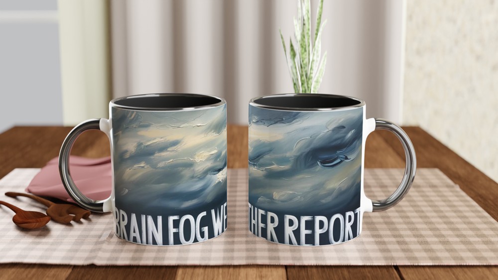 Brain Fog Mug | Weather Report Stormy Clouds | Mental Health Gift | Funny Colleague Present — view 9