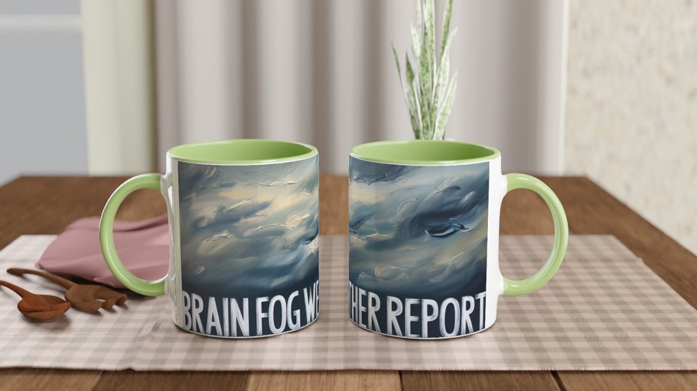 Brain Fog Mug | Weather Report Stormy Clouds | Mental Health Gift | Funny Colleague Present — view 5