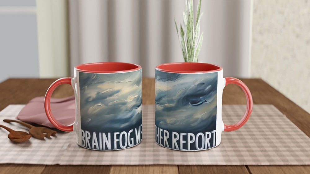Brain Fog Mug | Weather Report Stormy Clouds | Mental Health Gift | Funny Colleague Present — view 7
