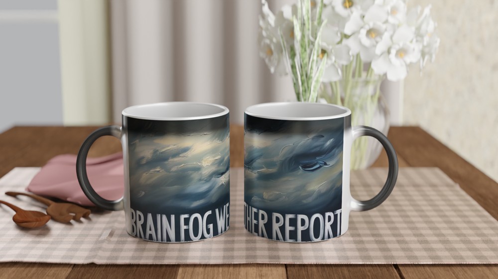 Brain Fog Mug | Weather Report Stormy Clouds | Mental Health Gift | Funny Colleague Present — view 3