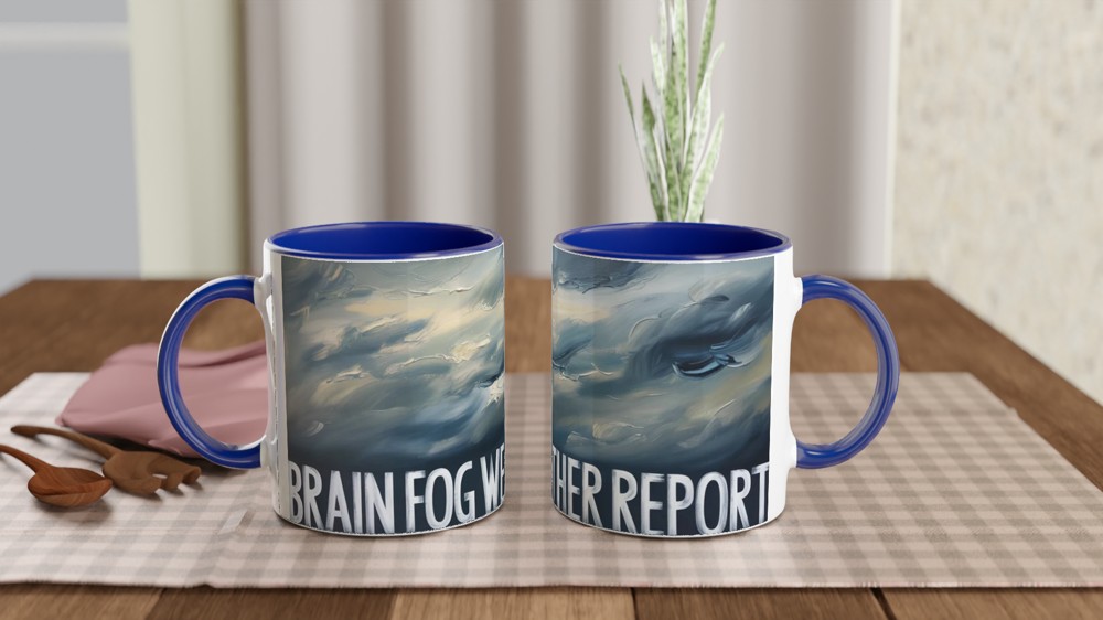 Brain Fog Mug | Weather Report Stormy Clouds | Mental Health Gift | Funny Colleague Present — view 4