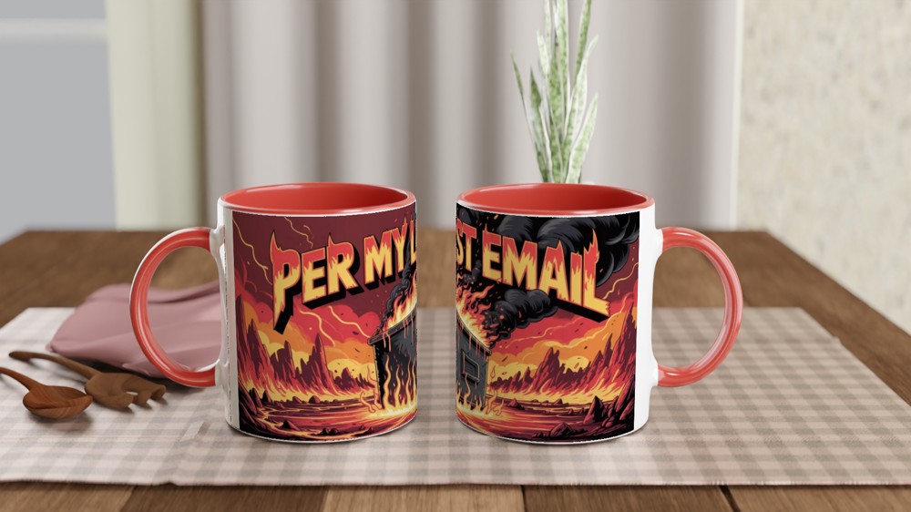Per My Last Email Dumpster Fire Office Humour Mug — view 7