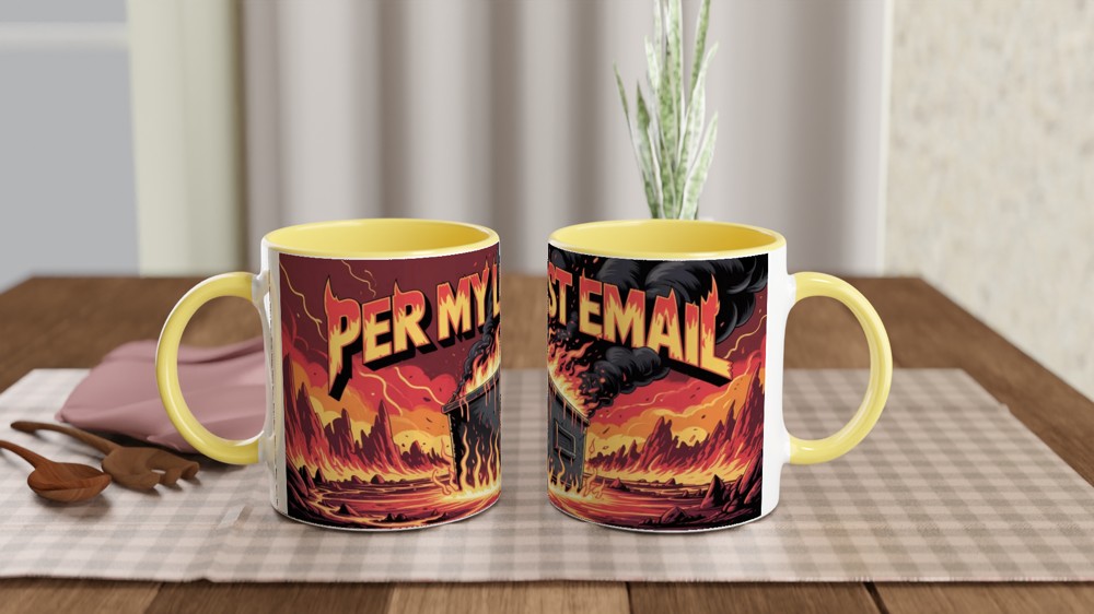Per My Last Email Dumpster Fire Office Humour Mug — view 8