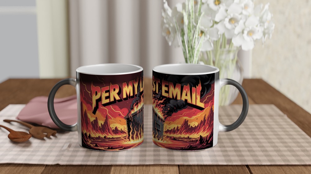Per My Last Email Dumpster Fire Office Humour Mug — view 3