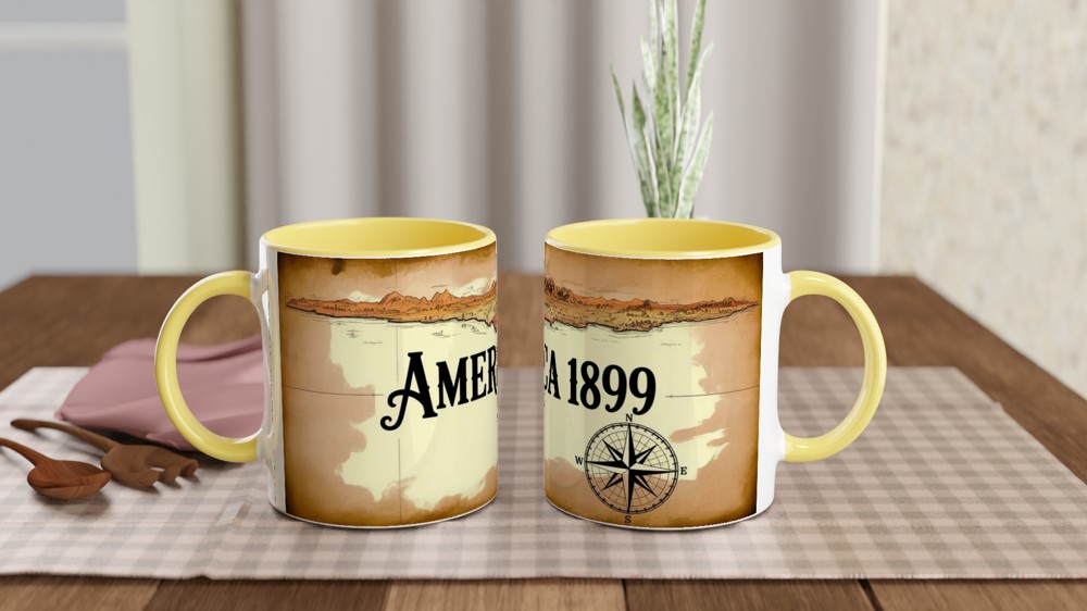 America 1899 Map Mug | Vintage Gaming Gift for Him | Cowboy Gamer Present | Wild West Coffee Cup — view 8