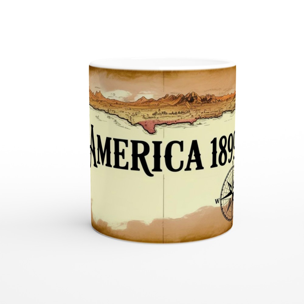 America 1899 Map Mug | Vintage Gaming Gift for Him | Cowboy Gamer Present | Wild West Coffee Cup — view 11