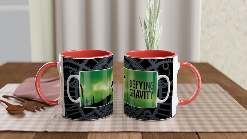 Wicked Defying Gravity Mug | Musical Theatre Gift | Emerald Clockwork Design | Present for Theatre Lovers — view 7