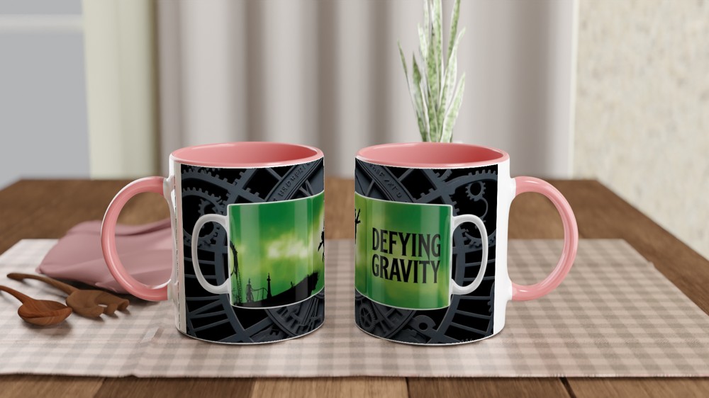 Wicked Defying Gravity Mug | Musical Theatre Gift | Emerald Clockwork Design | Present for Theatre Lovers — view 6
