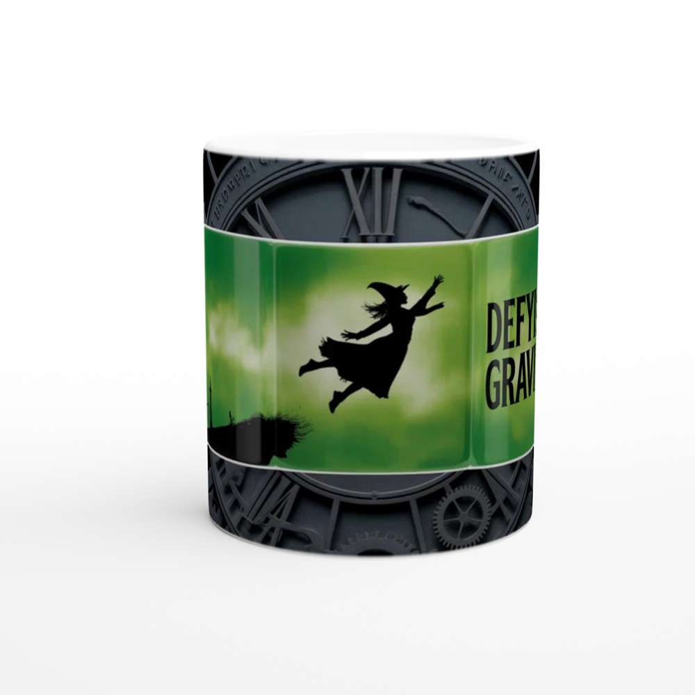 Wicked Defying Gravity Mug | Musical Theatre Gift | Emerald Clockwork Design | Present for Theatre Lovers — view 11