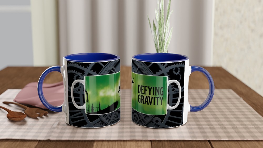 Wicked Defying Gravity Mug | Musical Theatre Gift | Emerald Clockwork Design | Present for Theatre Lovers — view 4