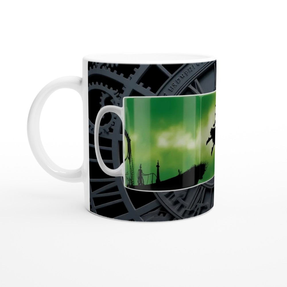 Wicked Defying Gravity Mug | Musical Theatre Gift | Emerald Clockwork Design | Present for Theatre Lovers — view 10