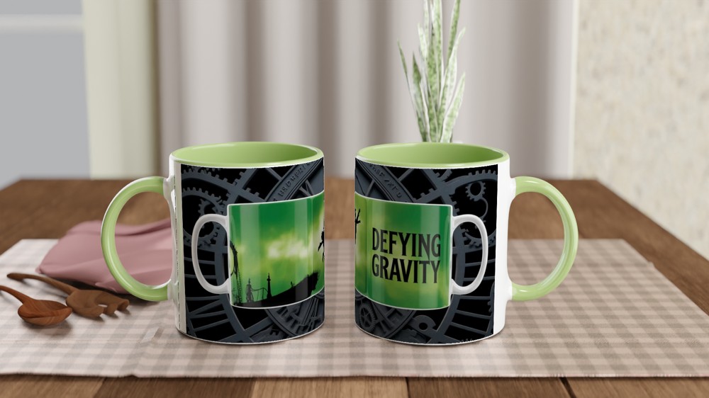 Wicked Defying Gravity Mug | Musical Theatre Gift | Emerald Clockwork Design | Present for Theatre Lovers — view 5